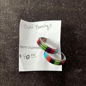 Vintage Zuni Hoop Earrings